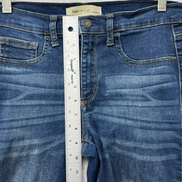 Gap 1969 Jeans Women's Sz 6 Blue Denim Easy Legging Distressed Slim Leg Stretch - Picture 4 of 12